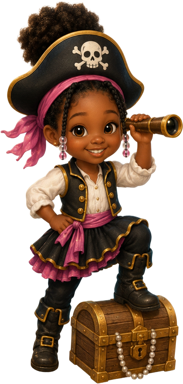 Pirate Milani standing proudly